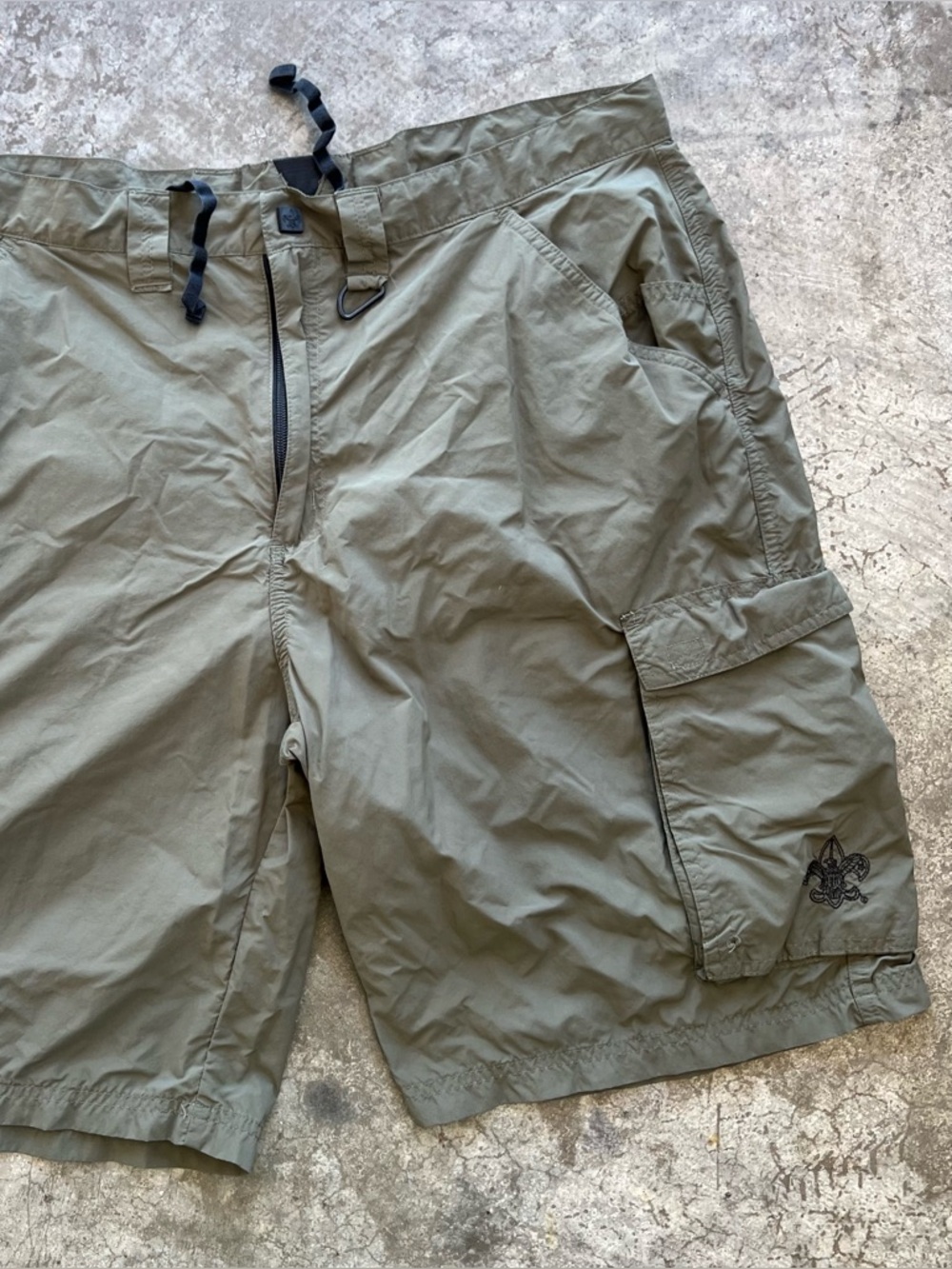 Boy Scouts of America Centennial Nylon Cargo Shorts Olive Green Adult L Gorpcore